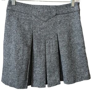 MASTINA Pleated Skirt Women's Size 38 (8 US) Gray Wool Blend Lined